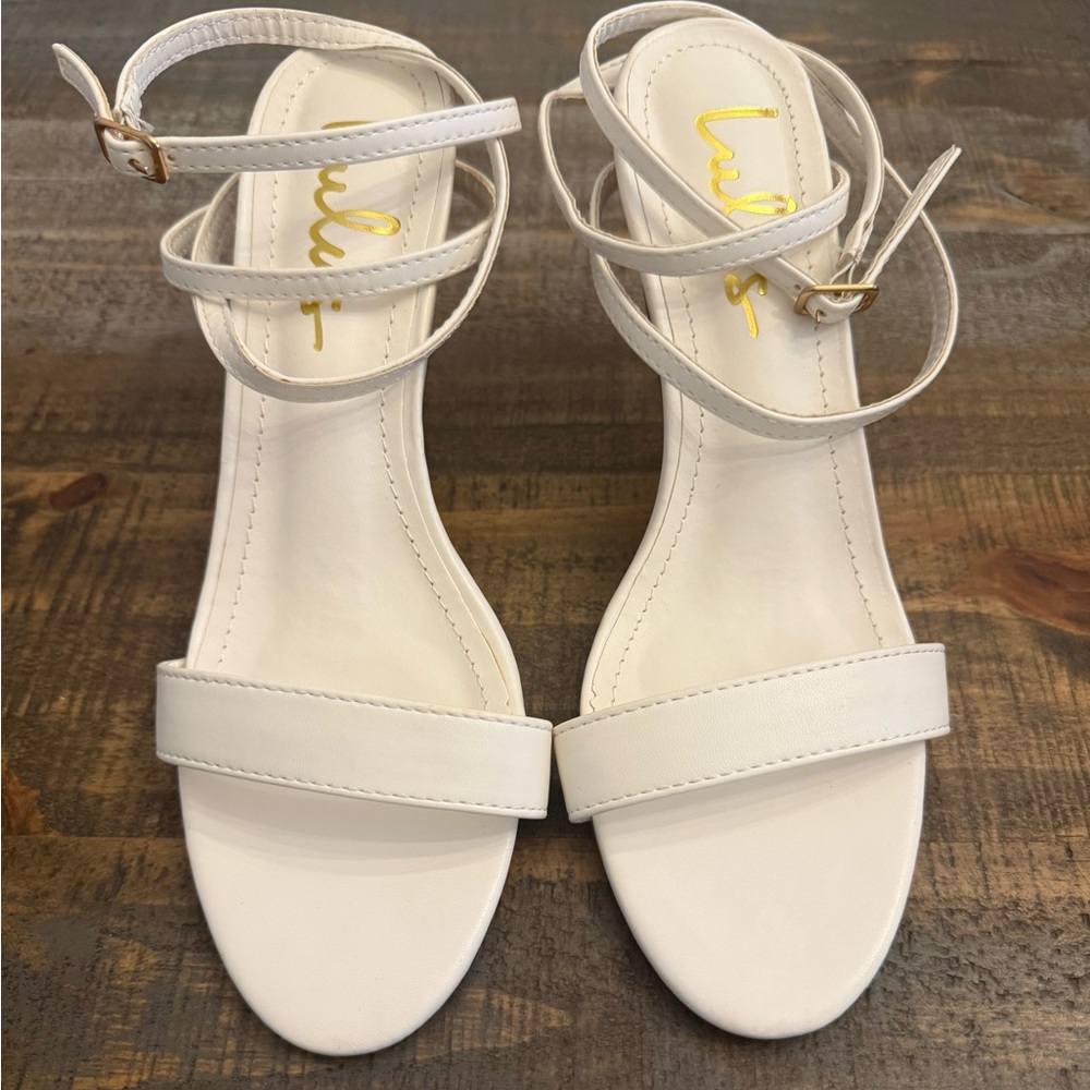 Lulu's White Strappy Heels